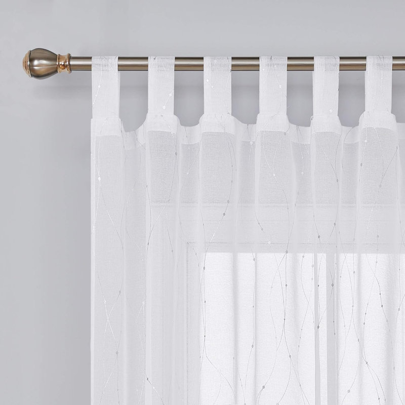 Burhans Semi Sheer Curtain Pair, Silver, 140cm wide x 245cm high