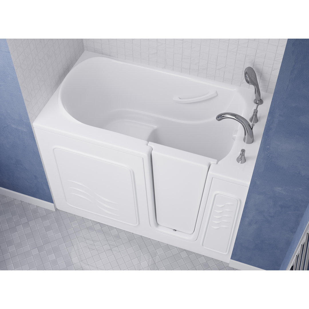 Captains Series 53'' x 30'' Walk-in Soaking Fiberglass Bathtub with Faucet Therapeutic Tubs Drain