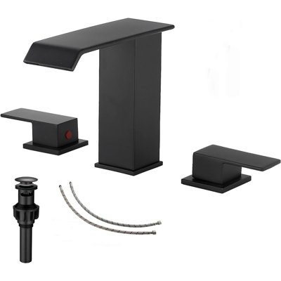 2-handle Bathroom Faucet with Drain Assembly