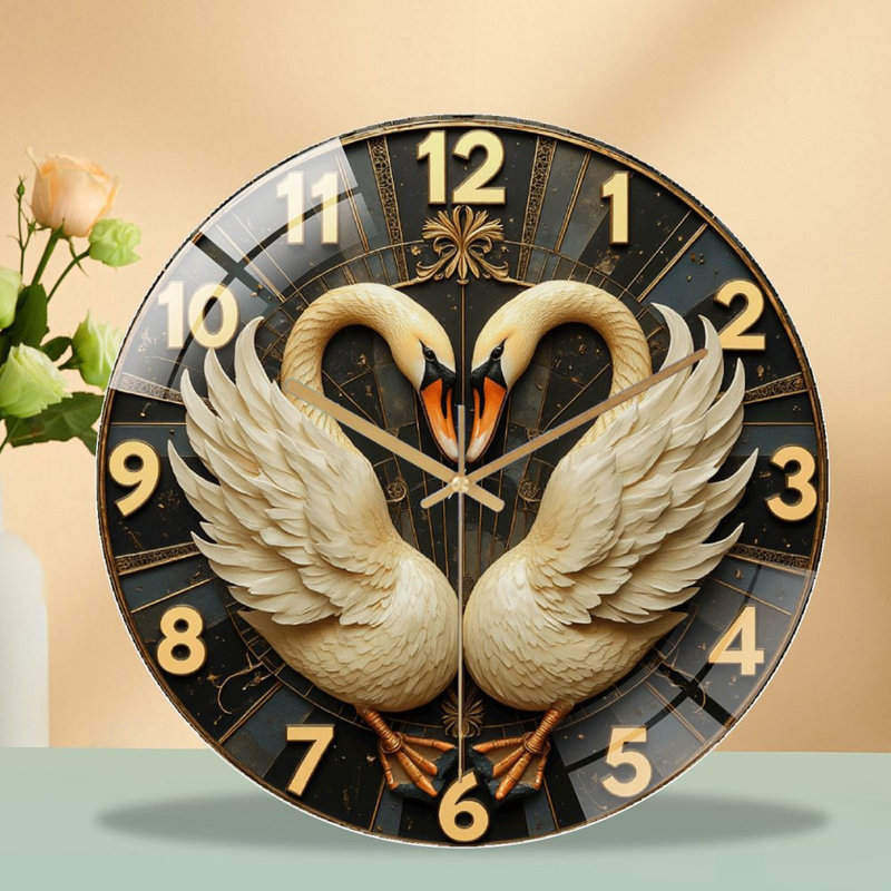 Horloge murale élégante Swans pour horloge murale intemporelle 12 po