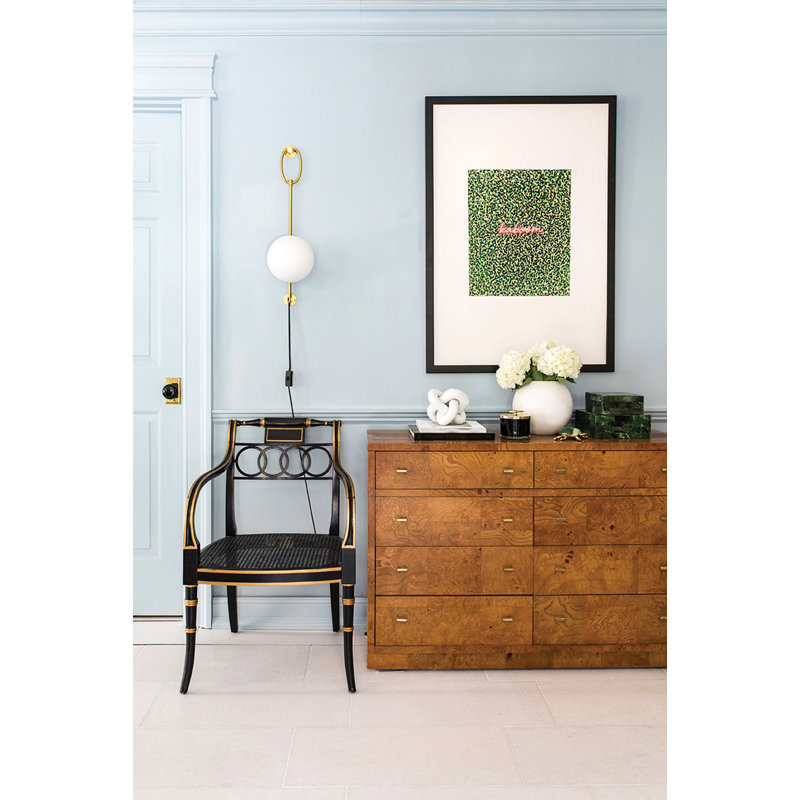 Savicki Plug-in Armed Sconce, Aged Brass