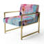 Chaise d'appoint rembourrée rose et bleu pastel-112889459