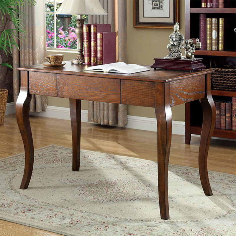 American-style solid wood desk with drawers