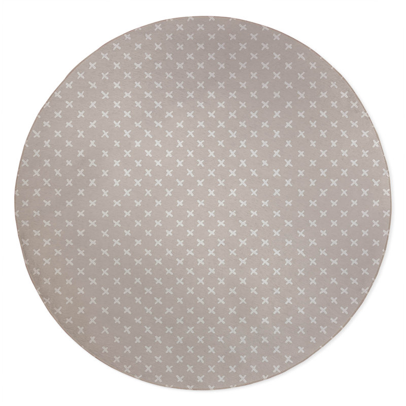Criss Cross Non-Slip Outdoor Rug, Round 5'