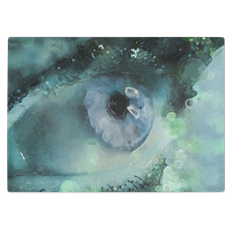 Glass Glitter Eye in Abstract Chopping Board, 39 cm W x 28.5 cm L