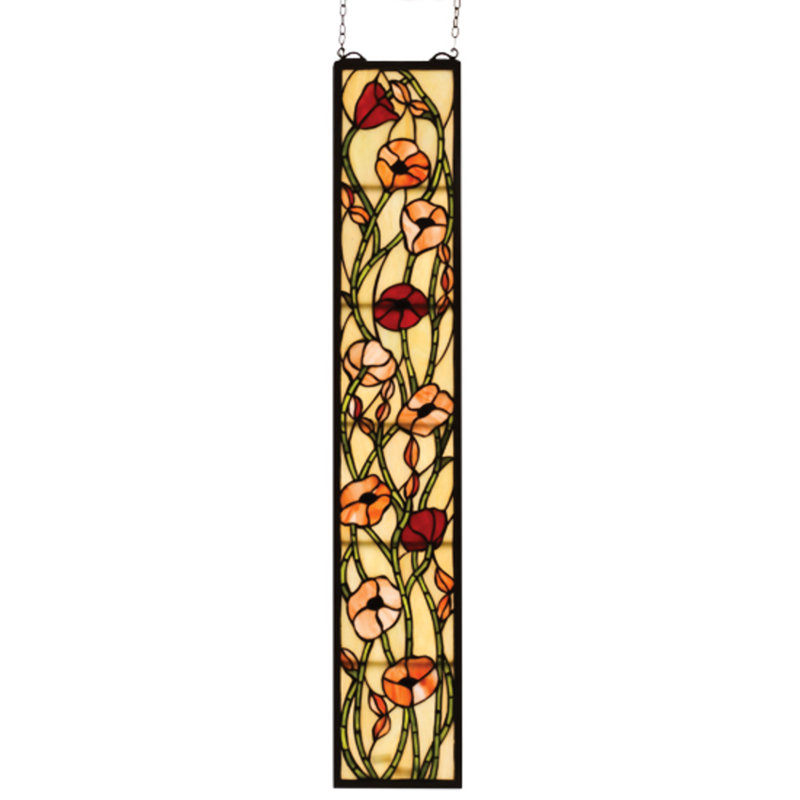 Victorian Tiffany Poppy Stained Glass Window