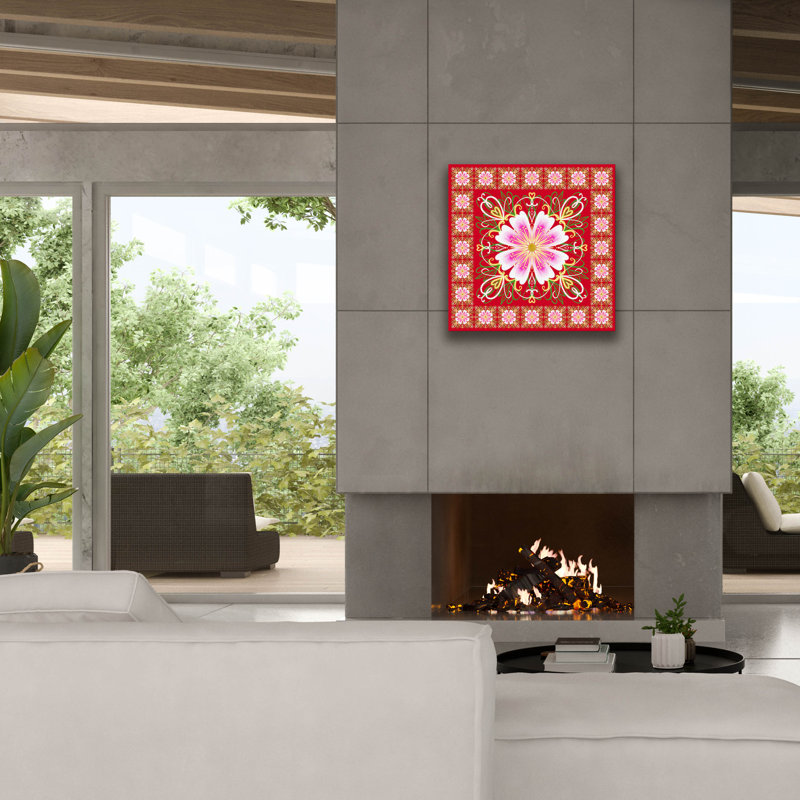  «Flower Medallion» par Elizabeth Caldwell, art mural sur toile, 26 po x 26 po, H 26 po x l 26 po