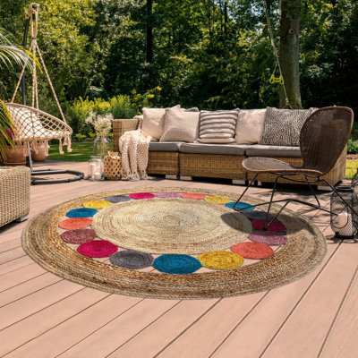 Ebel Round Polka Dots Hand Woven Kilim