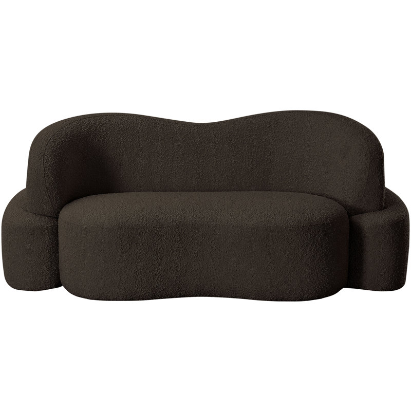 Hooda Upholstered 68'' Loveseat, Brown Boucle Fabric