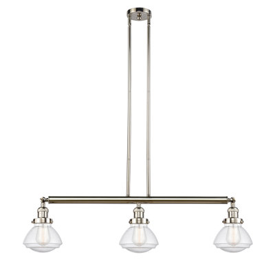 Luminaire suspendu linéaire à 3 lumières pour îlot de cuisine Lemos