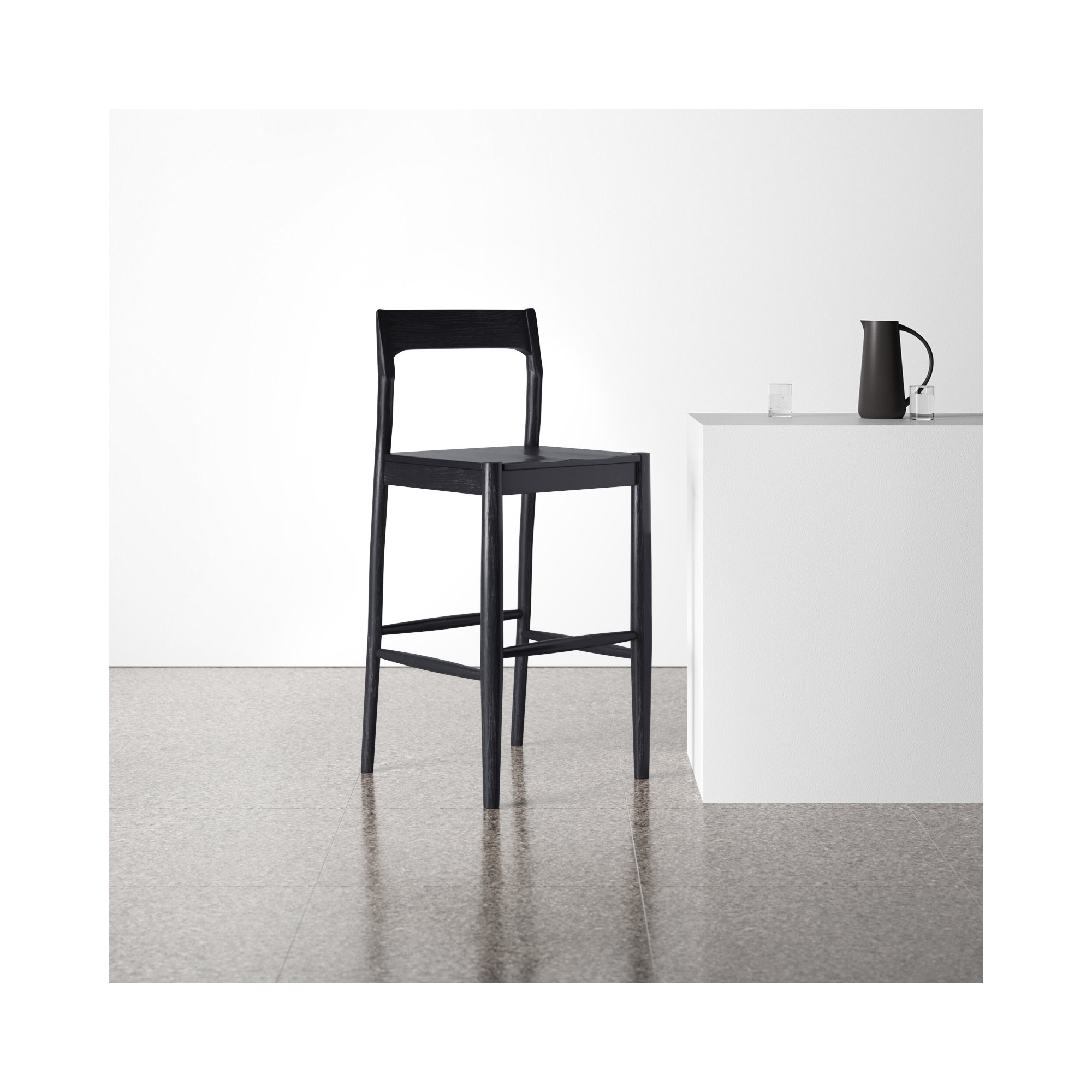 Krieger Bar and Counter Stool, Black, Bar Stool (30" Seat Height)