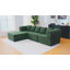 Canapé modulaire de 106 po, canapé modulaire en forme de L avec assise profonde, canapé moderne en velours sans os avec méridienne mobile-1203023545