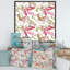 «Blossoming Red Flowers With Green Leaves On White», peinture sur toile-67439221-67439228