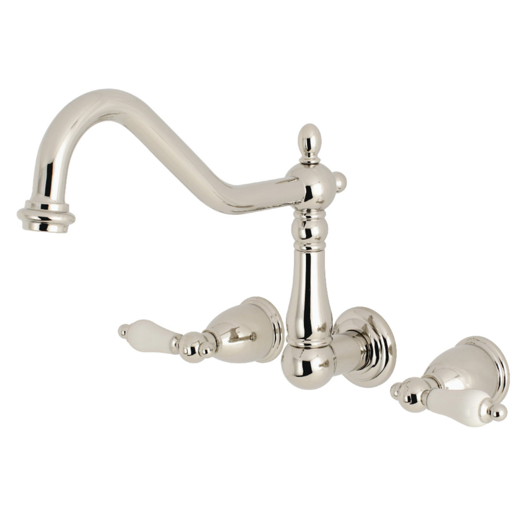Kingston Brass Heritage Two-Handle 3-Hole Wall Mount Roman Tub Faucet Kingston Brass 