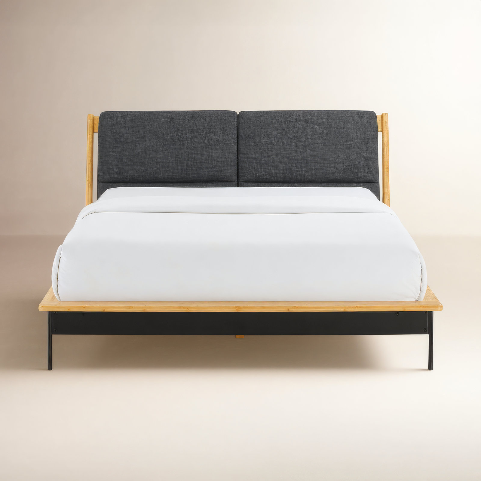 Raines Upholstered Bed, Queen, Black
