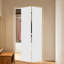 Porte pliante moderne à panneau plat double de 18 pouces (107 cm x 213 cm) en vinyle blanc à âme pleine avec ensemble de quincaillerie-136394331-136916982