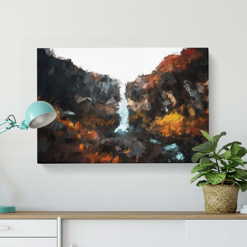 Svartifoss Waterfall In Iceland In Abstract - Wrapped Canvas, 60cm H x 91cm W x 3cm D