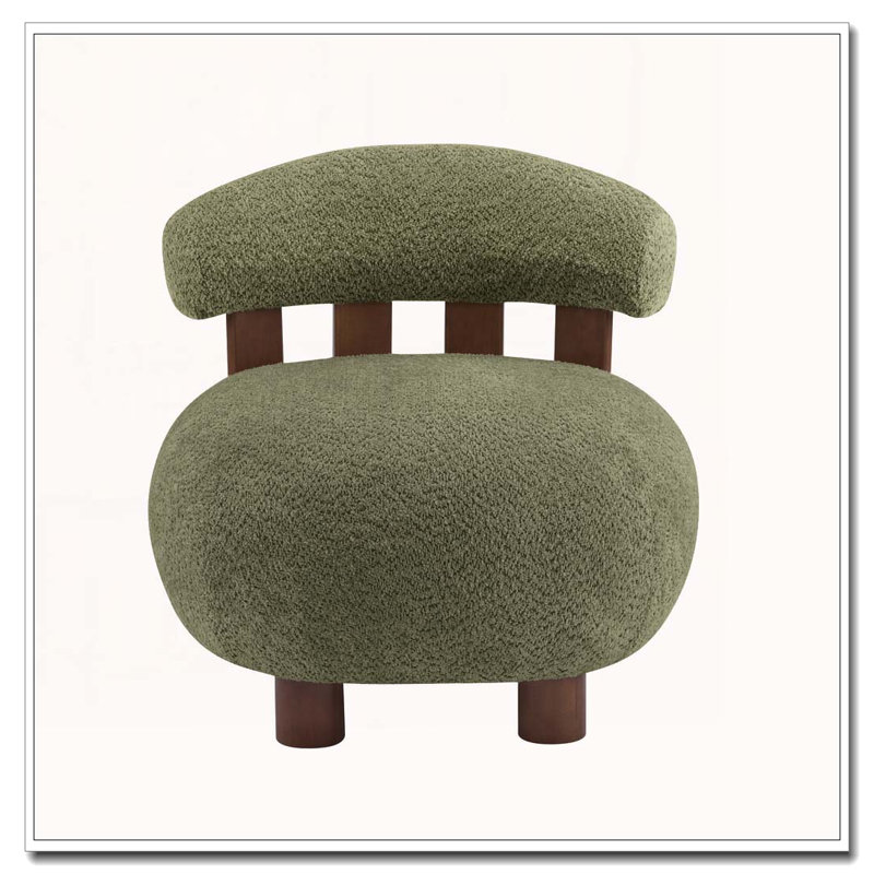 Fauteuil d'appoint en tissu Bouble, Vert olive