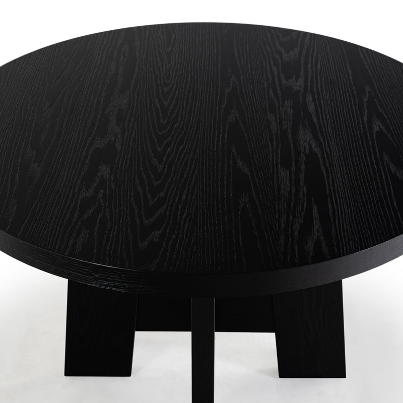 Beverley Round Wood 47 Inch Dining Table, Black