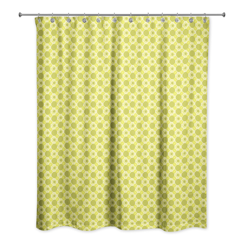 Hansell Geometric Shower Curtain, Green