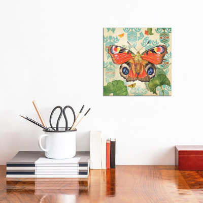 «European Peacock Butterfly», reproduction d'art sur toile encadrée