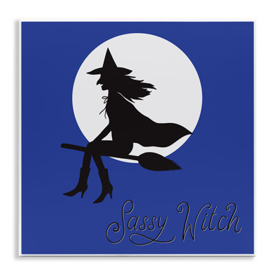Plaque murale Sassy Witch & Full Moon, design par Sazerelli Designs