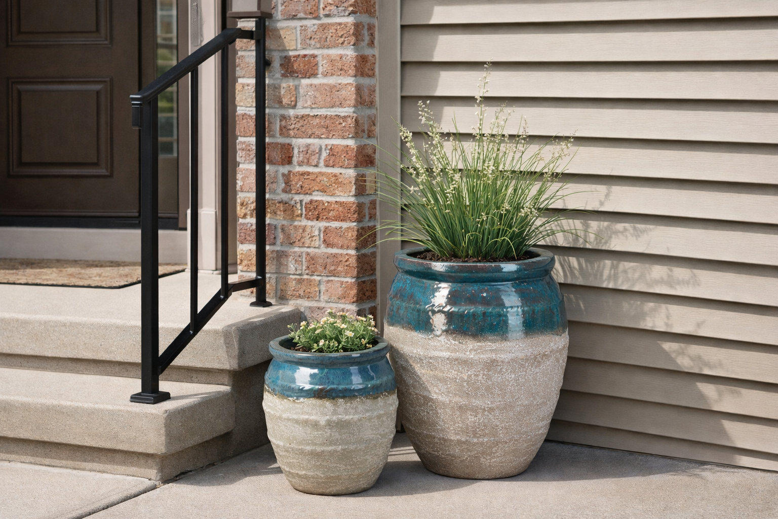 19" Pot Planter, Azul/Graystone