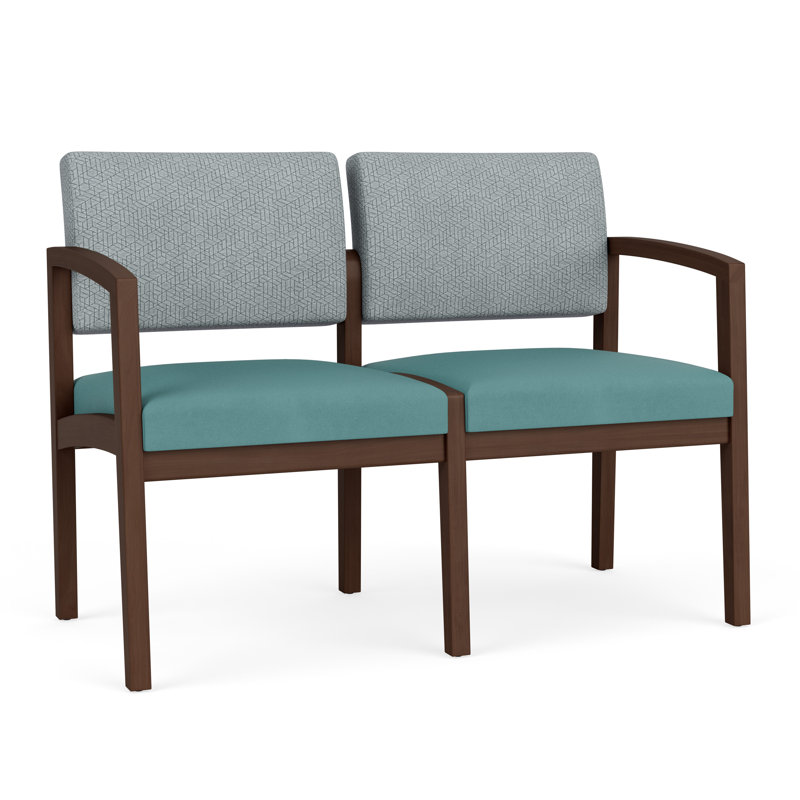 Lenox 2-seater tandem chair, Noyer Riftwood, Archetype Silt / Modena Farro