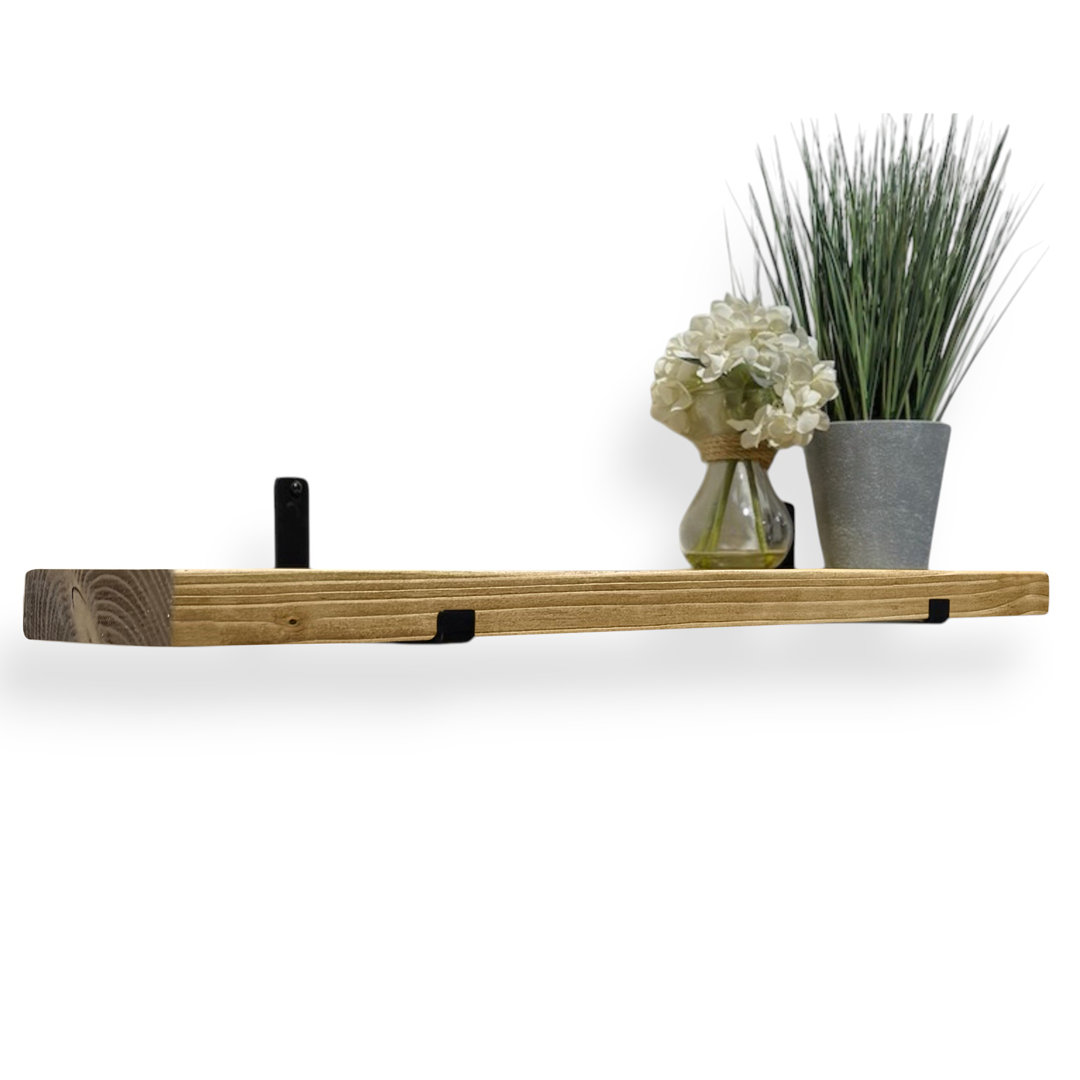Rustic Shelf | Wall-Mounted Wooden Board With UP Brackets