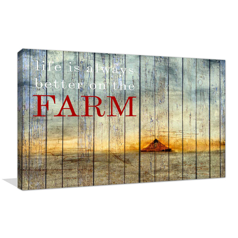 «On The Farm I», impression, H 24 po x l 40 po x P 1,5 po, Toile tendue