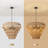 Caytlen 8-Light Dimmable Hand-Woven Rattan Tiered Chandelier