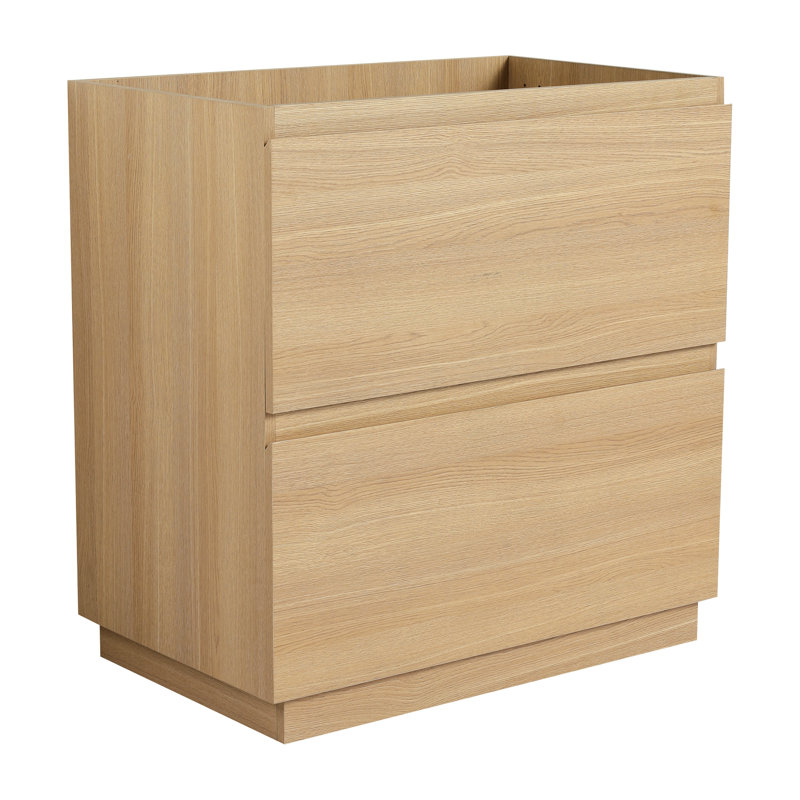 Meuble-lavabo de salle de bain 30 po - Armoire moderne à double tiroir pour salle de bain Accessoire de meuble-lavabo autoportant en chêne