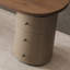 Bureau de direction demi-cercle en bois massif noisette avec 3 tiroirs-23235253
