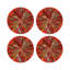 Pheasant Feathers Yellow Vegan Leather Round Coasters-409682813