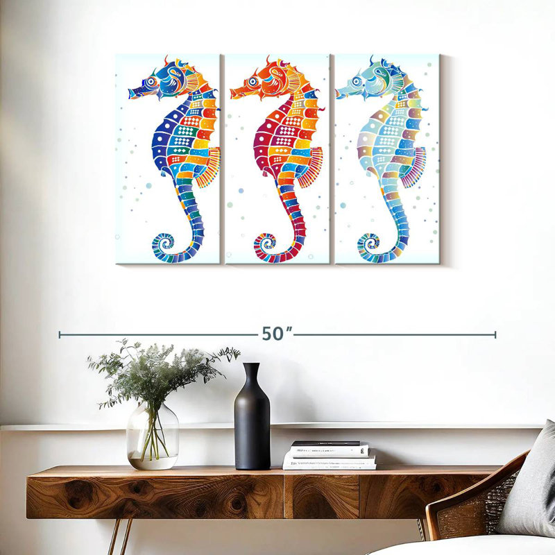 Trio d'hippocampes, H 24 po x l 38 po