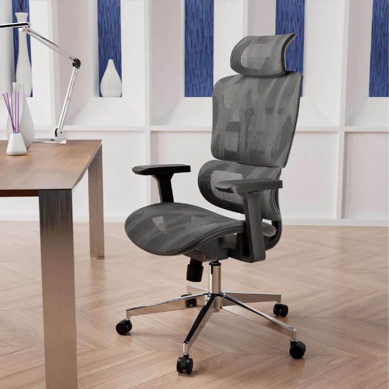 Fauteuil de bureau ergonomique Marsia, Noir / argent, Noir