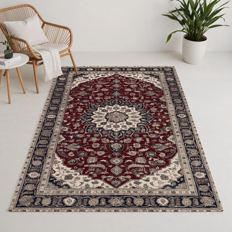 Tapis d'intérieur et d'extérieur gris Persian, Rectangle 5 pi x 7 pi