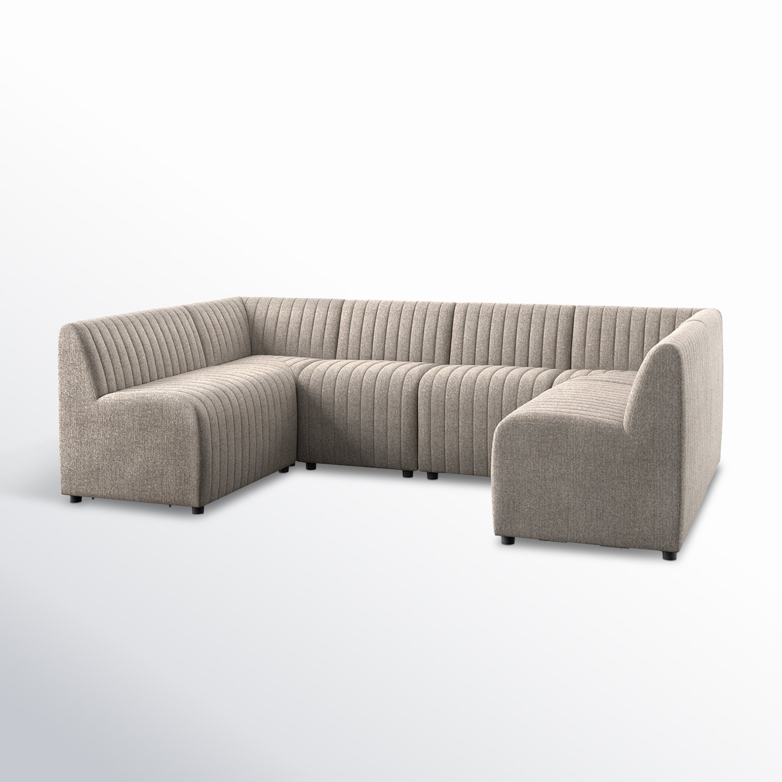 Brandt Modular Sectional, Gray Polyester, 31.5" H X 106" W x 66.5" D