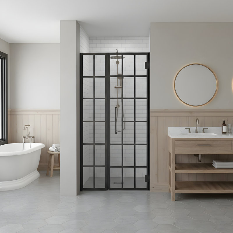 Porte de douche H 34 po x l 34 po Moderne Minimalisme