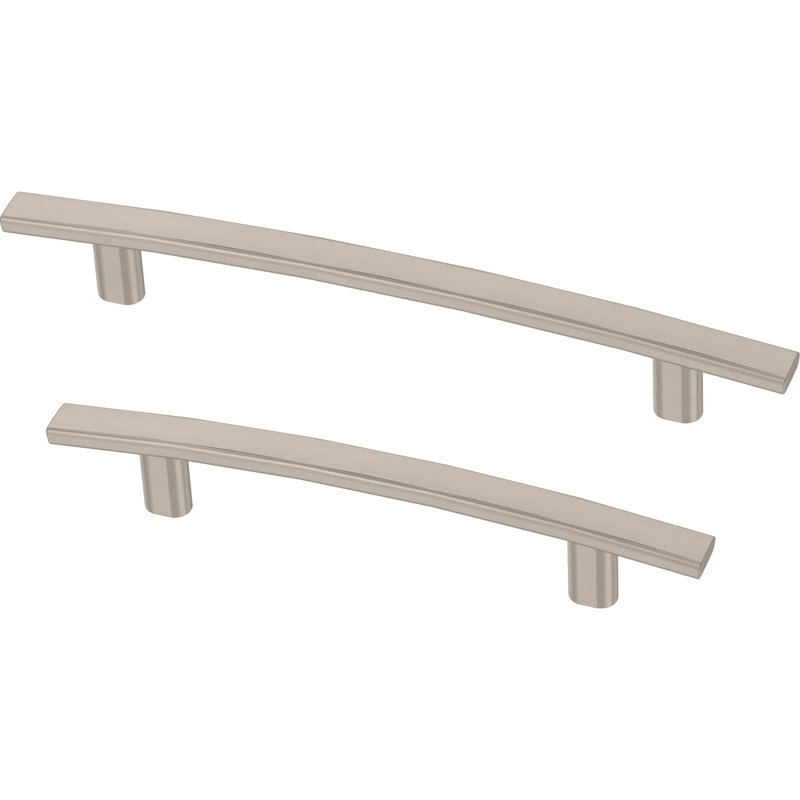 Ensemble de poignées pour barre d'armoire Subtle Arch, Nickel satiné, 5.06"