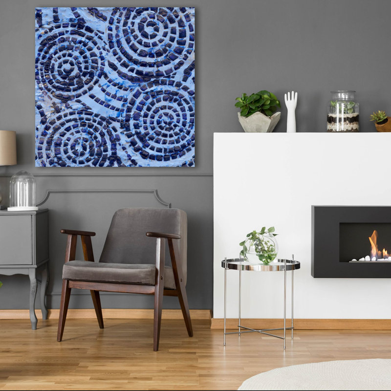 Art mural en verre épique «Tempest 1» par Alicia Ludwig, 36 po x 36 po