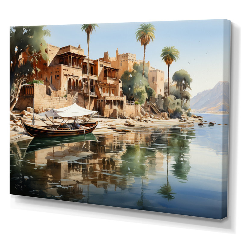 Égypte, la réflexion des Niles - reproduction sur toile, Toile tendue, H 12 po x l 20 po x P 1 po