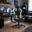 Adjustable Reclining Ergonomic Faux Leather Swiveling PC & Racing Game Chair-1176763058
