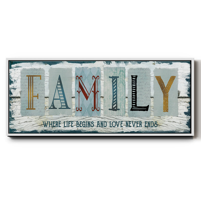 «Family Where Life», toile encadrée, H 12 po x l 30 po