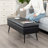  42" Faux Leather Storage Ottoman Bench With Metal Legs-1564766472