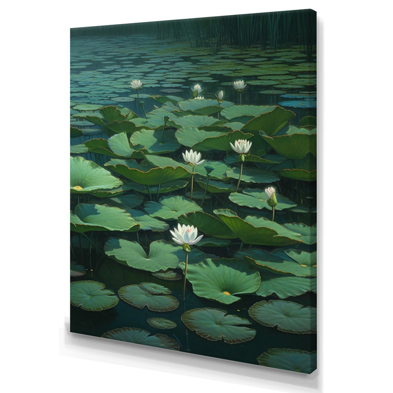 Whitelotus "Pures In Blossom", reproduction d'art sur toile, H 20 po x l 12 po x P 1 po, Toile tendue