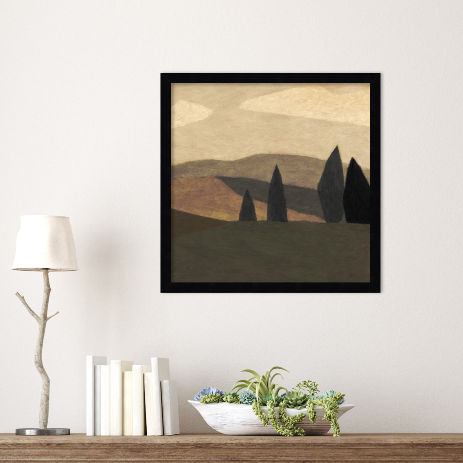 Paysage 2 Print by Dan Hobday, Black, 17" H x 17" W