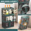 Paquet de 4 bacs de rangement pliables - 31,8 L, empilables, portes à couvercle, contenants en plastique robustes, vert, organisateur de bureau personnel