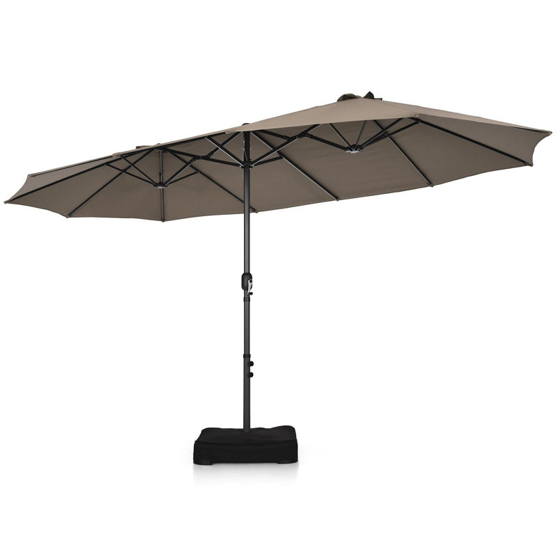 Cenya 177.16 cm W X 106.29 cm D Balcony Parasol with Crank Lift, Brown