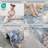 3x10ft Washable Hallway Runner Rug - Non Slip Modern Wide Carpet for Kitchen Entryway Bathroom with Rubber Backing,Low Pile Thin Long Floor Runner Indoor Blue Rust,3x10